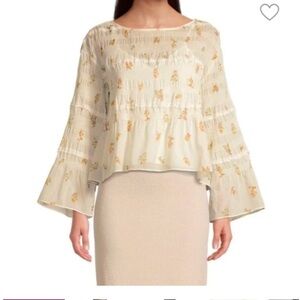 Pre-owned Rebecca Taylor Ines Smocked Blouse